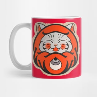 gato con manta feliz Mug